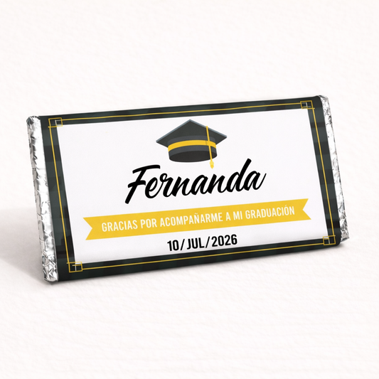 BARRAS DE CHOCOLATE PERSONALIZADAS DISEÑO #4289 GRADUACION