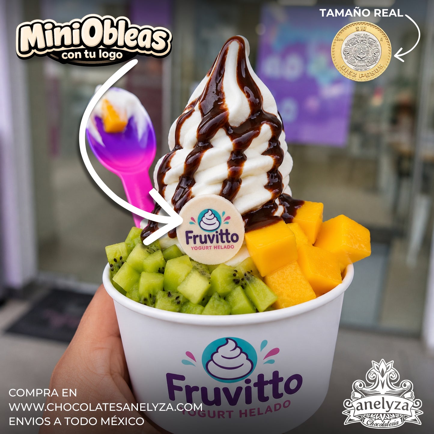 Mini0bleas comestibles impresas con tu logo / Tamaño 3 cms / Ideales para negocios de comida