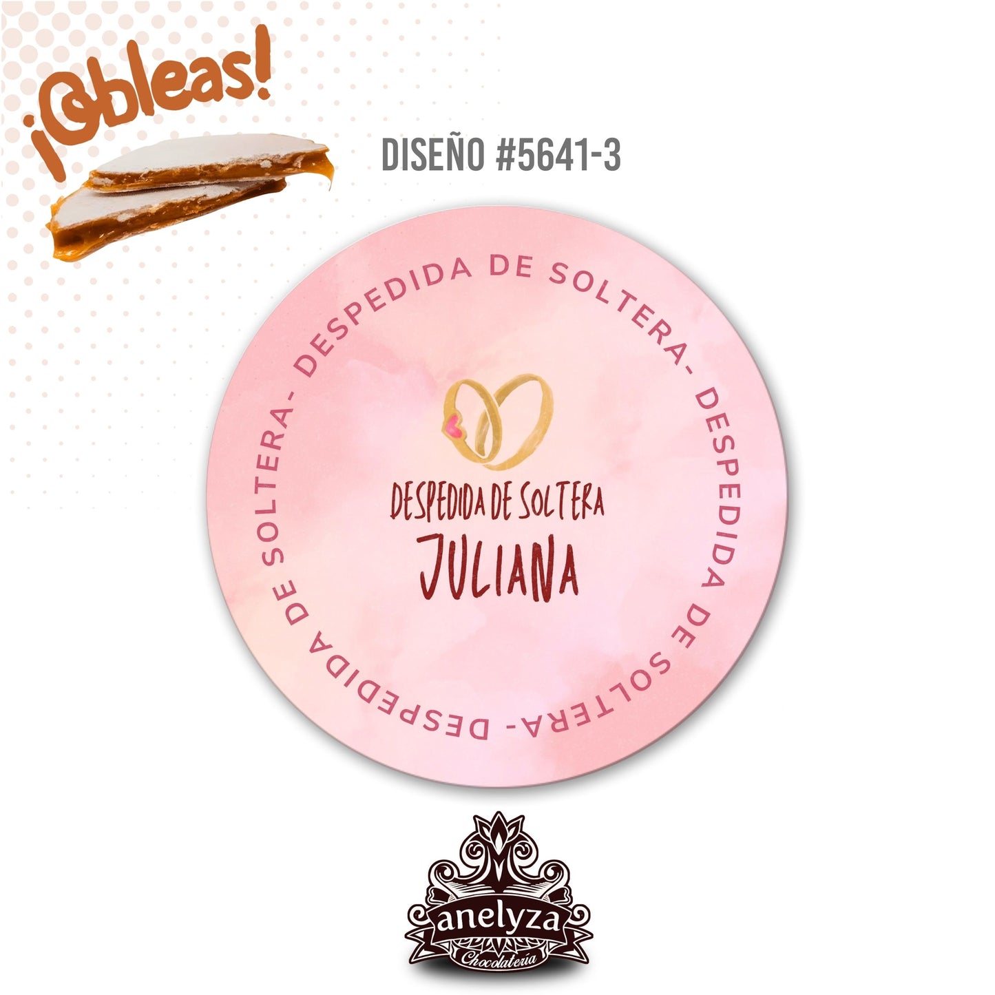 OBLEAS RELLENAS PERSONALIZADAS DISEÑO #5641-3 DESPEDIDA DE SOLTERA