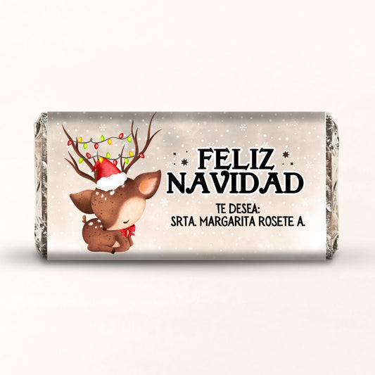 BARRAS DE CHOCOLATE PERSONALIZADAS DISEÑO #8414 NAVIDAD