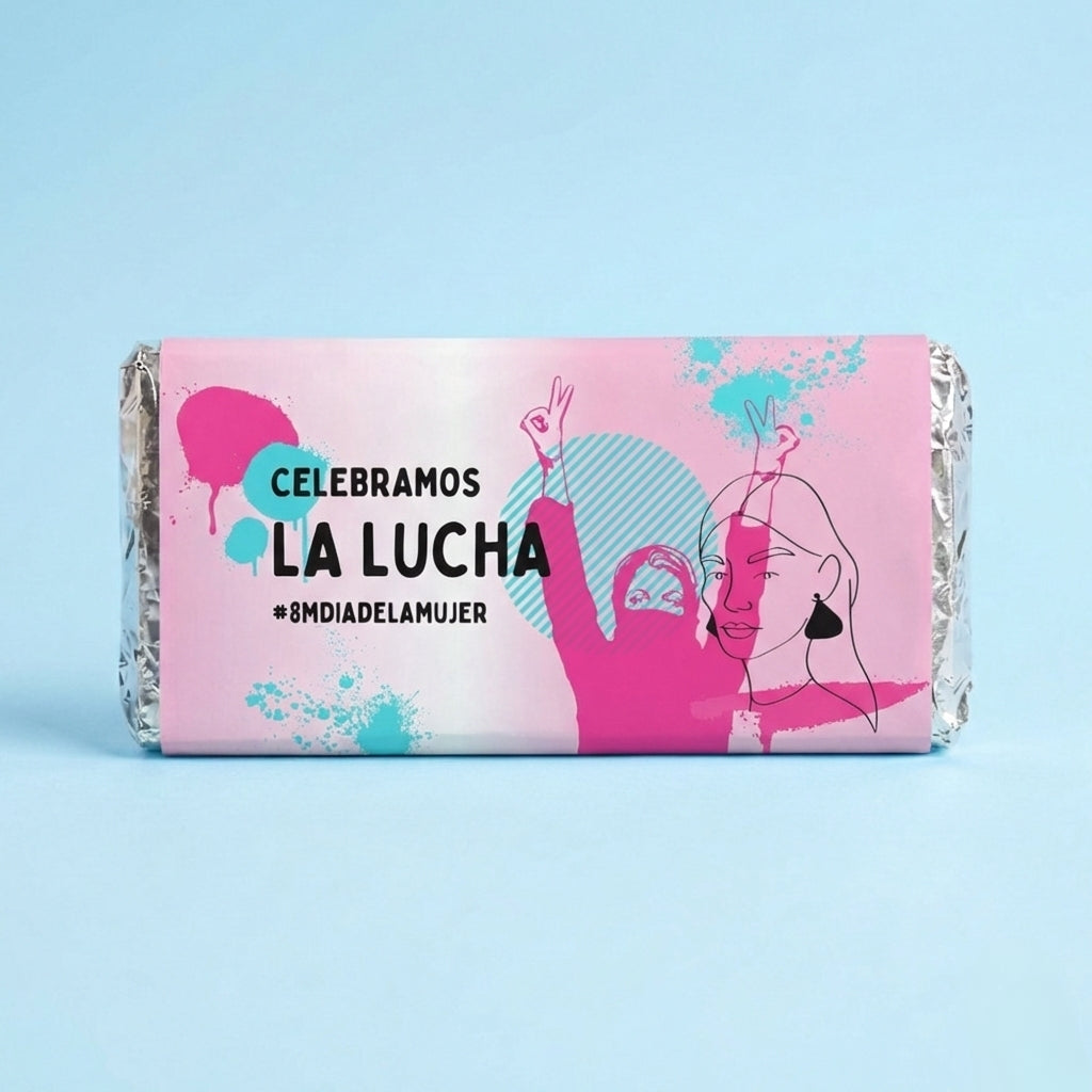 BARRAS DE CHOCOLATE PERSONALIZADAS DISEÑO #9117 DIA INTERNACIONAL DE LA MUJER