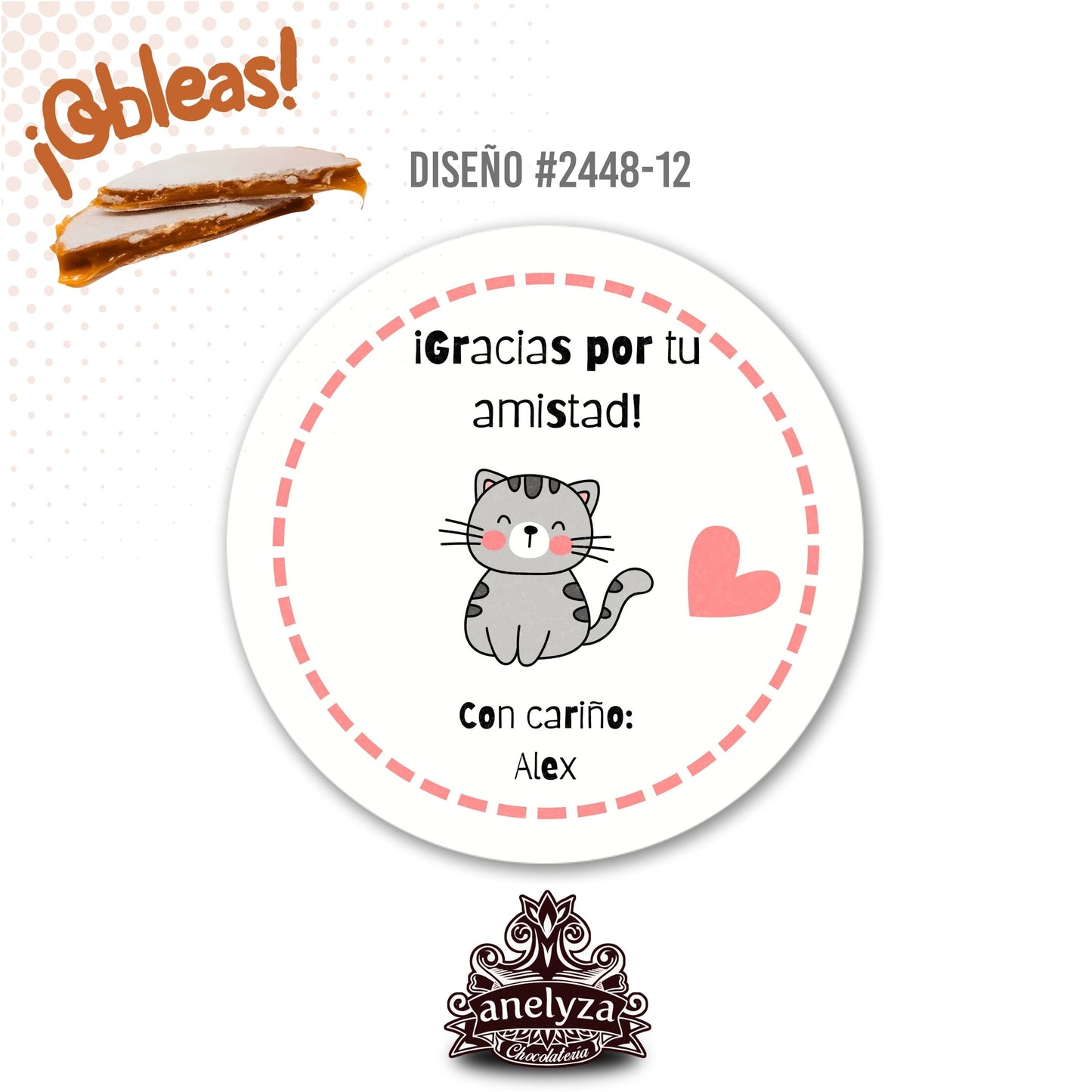 OBLEAS RELLENAS PERSONALIZADAS DISEÑO #2448-12 SAN VALENTIN