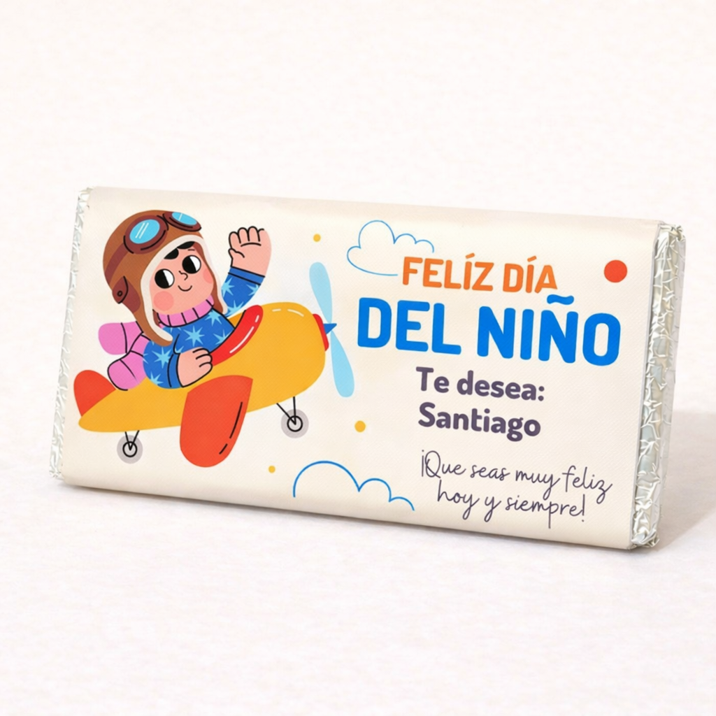 BARRAS DE CHOCOLATE PERSONALIZADAS DISEÑO #6278 DIA DEL NIÑO