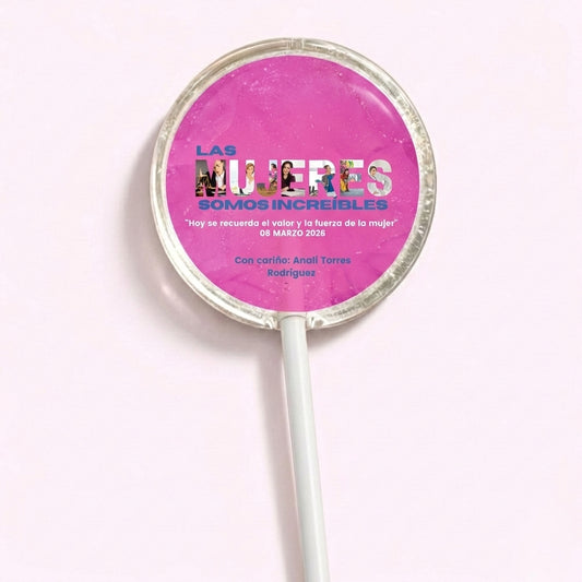 PALETAS DE CARAMELO PERSONALIZADAS DISEÑO #3376 DIA INTERNACIONAL DE LA MUJER