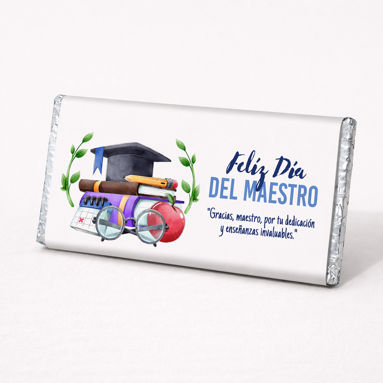 BARRAS DE CHOCOLATE PERSONALIZADAS DISEÑ0 #33689 DÍA DEL MAESTRO