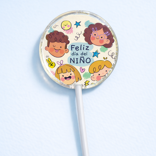 PALETAS DE CARAMELO PERSONALIZADAS DISEÑO #1249-7 DIA DEL NIÑO