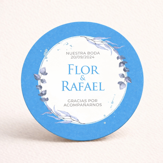 OBLEAS RELLENAS PERSONALIZADAS DISEÑO #29393 AZUL CELESTE BODAS