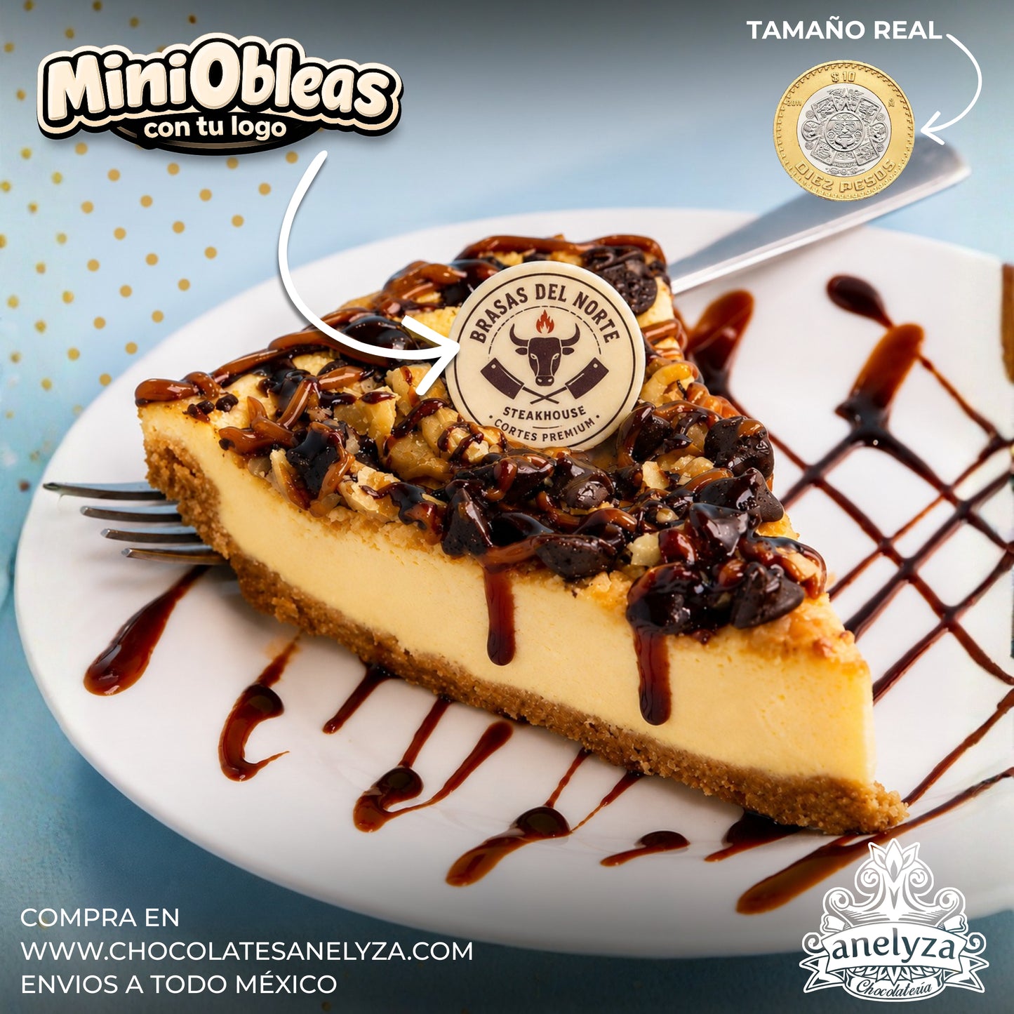 Mini0bleas comestibles impresas con tu logo / Tamaño 3 cms / Ideales para negocios de comida