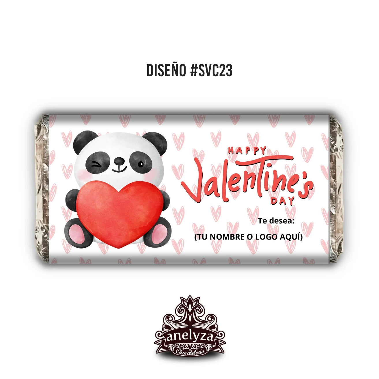 BARRAS DE CHOCOLATE PERSONALIZADAS DISEÑO #SVC23 SAN VALENTIN OSITO DIA DEL AMOR Y LA AMISTAD