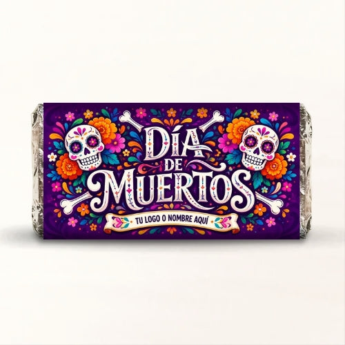 BARRAS DE CHOCOLATE PERSONALIZADAS DISEÑO #2278-8 DIA DE MUERTOS