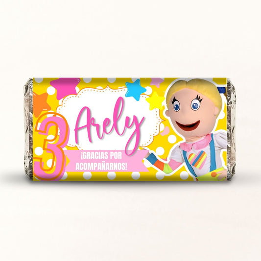 BARRAS DE CHOCOLATE PERSONALIZADAS DISEÑO #66390 BELY Y BETO KELLY FIESTAS INFANTILES