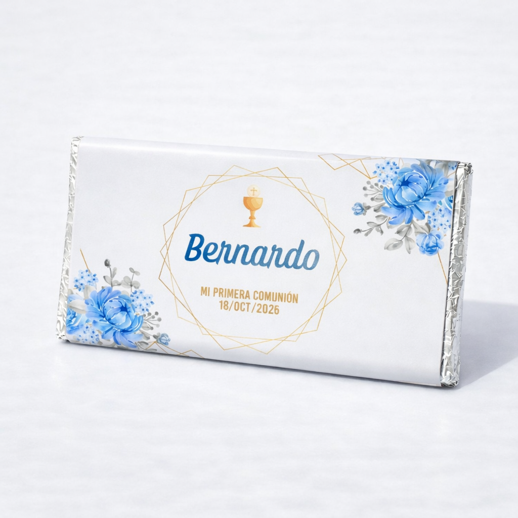 DESIGN #2645 BLUE FLOWERS BAPTISM/FIRST COMMUNION