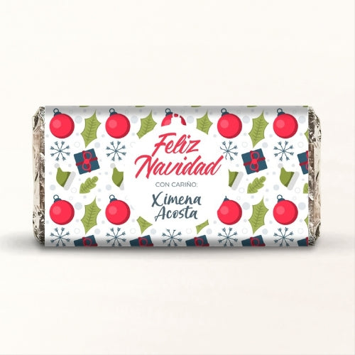 BARRAS DE CHOCOLATE PERSONALIZADAS DISEÑO #41756 NAVIDAD