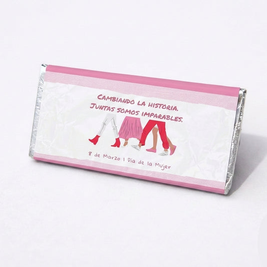 BARRAS DE CHOCOLATE PERSONALIZADAS DISEÑO #50908 DIA INTERNACIONAL DE LA MUJER