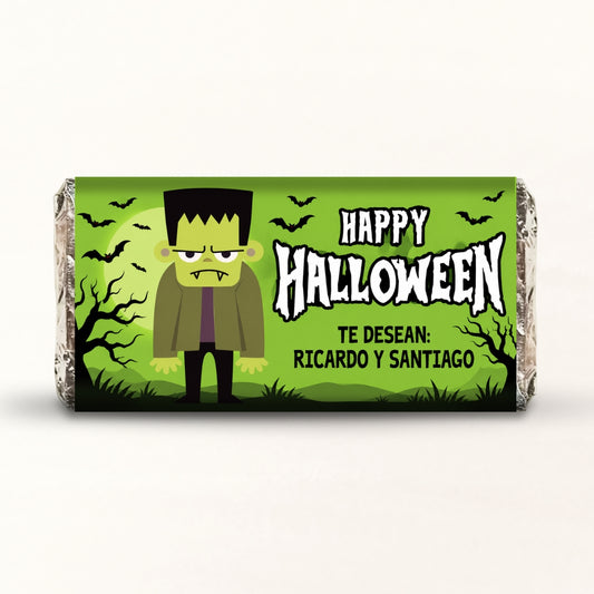 BARRAS DE CHOCOLATE PERSONALIZADAS DISEÑO #300-1 HALLOWEEN