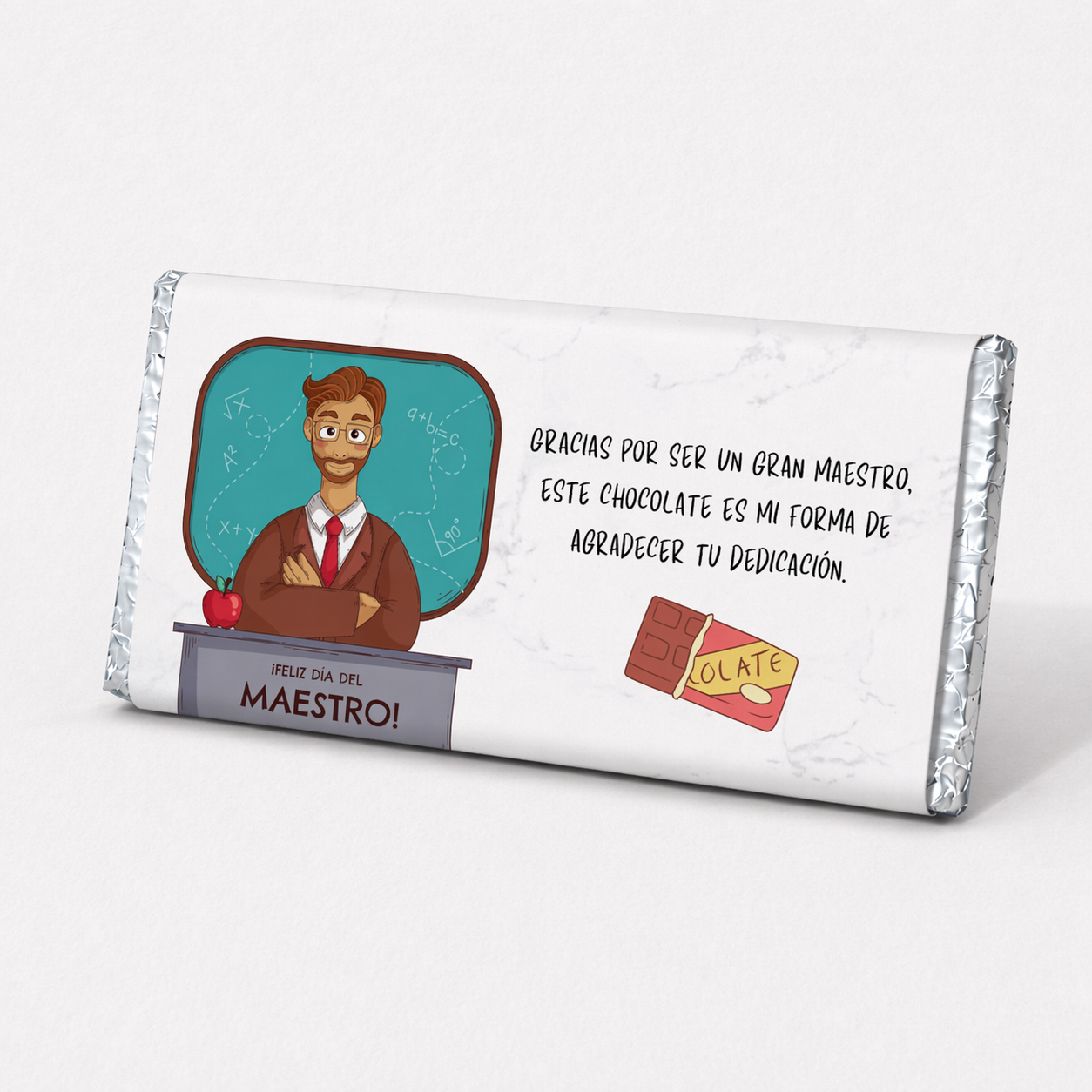 BARRAS DE CHOCOLATE PERSONALIZADAS DISEÑ0 #99225 DÍA DEL MAESTRO