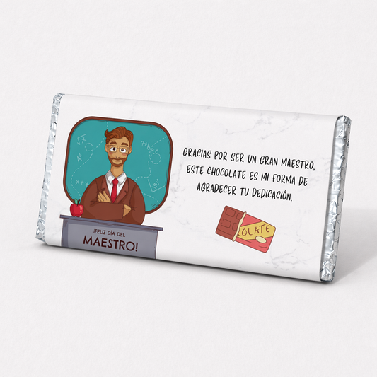 BARRAS DE CHOCOLATE PERSONALIZADAS DISEÑ0 #99225 DÍA DEL MAESTRO
