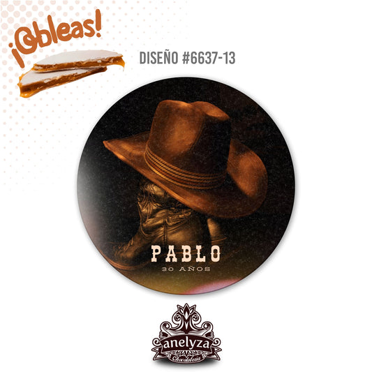 OBLEAS RELLENAS PERSONALIZADAS DISEÑO #6637-13 CUMPLEAÑOS HOMBRE