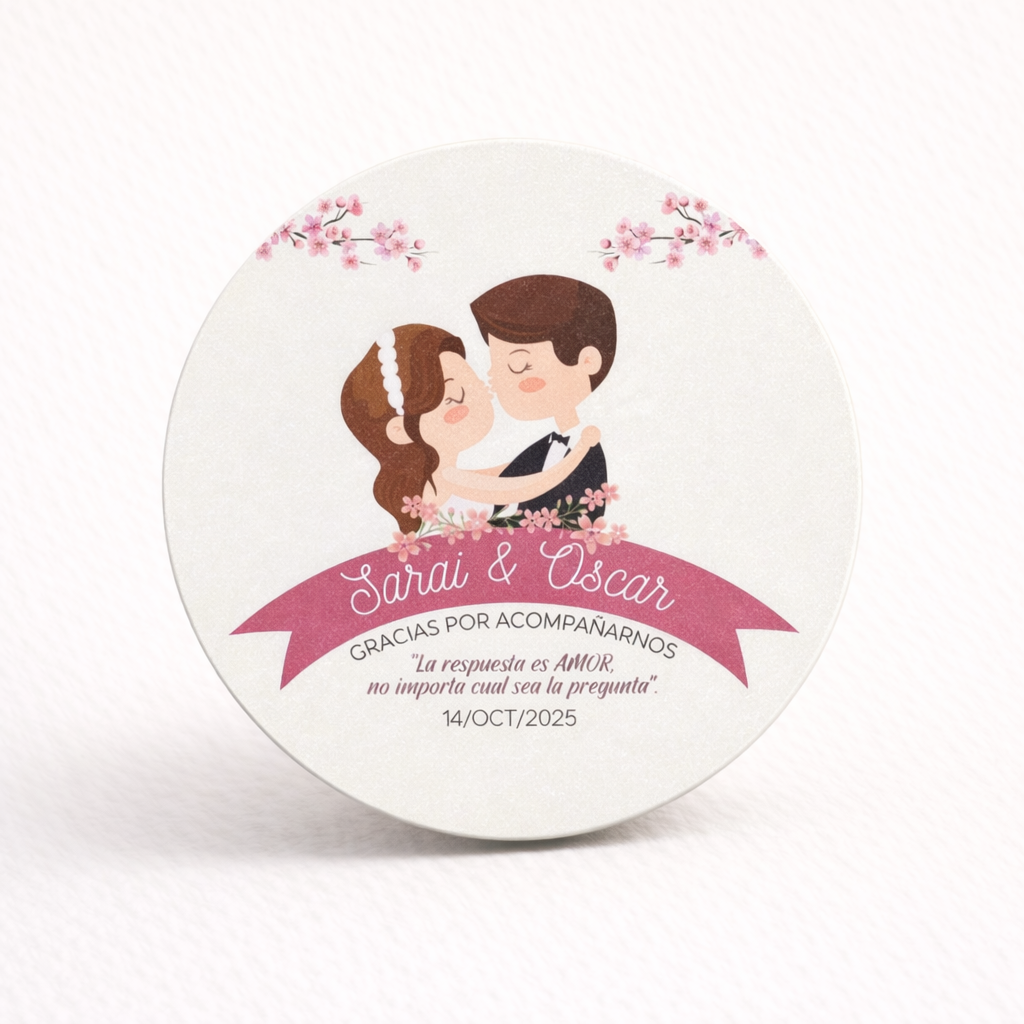 OBLEAS RELLENAS PERSONALIZADAS DISEÑO #1594 DIBUJO CASADOS BODAS