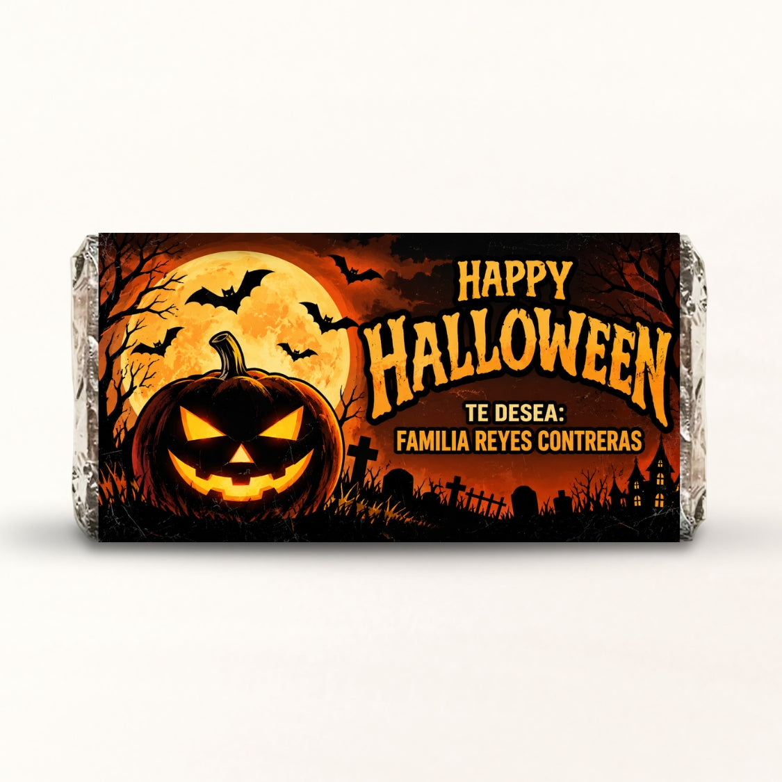 BARRAS DE CHOCOLATE PERSONALIZADAS DISEÑO #300-6 HALLOWEEN