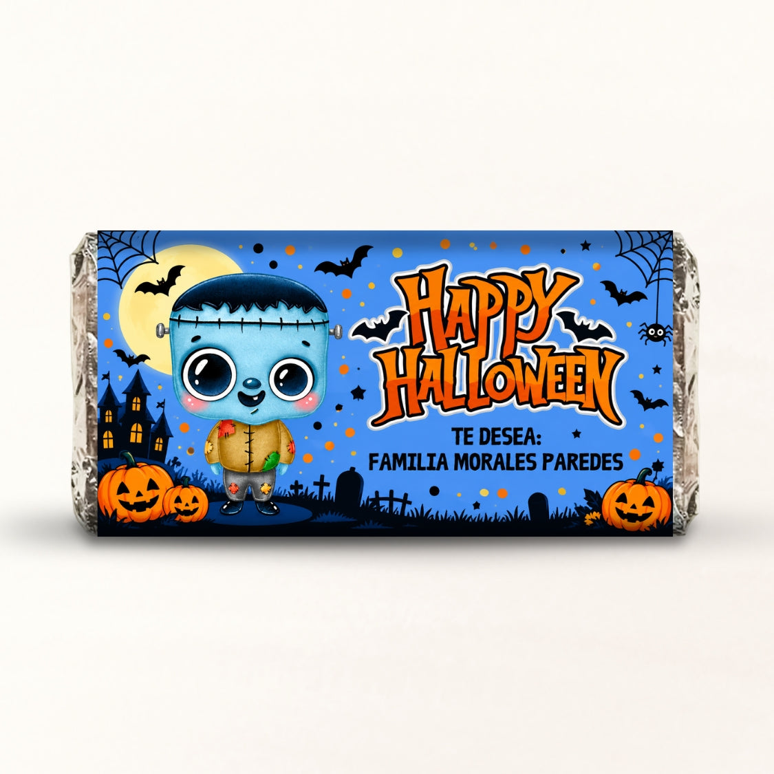 BARRAS DE CHOCOLATE PERSONALIZADAS DISEÑO #300-4 HALLOWEEN