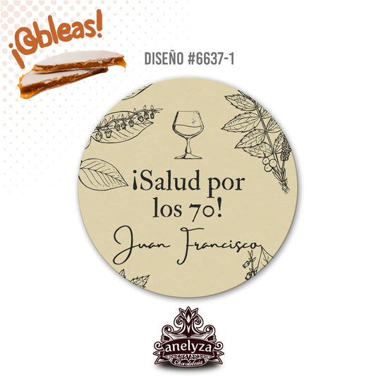 OBLEAS RELLENAS PERSONALIZADAS DISEÑO #6637-1 CUMPLEAÑOS HOMBRE