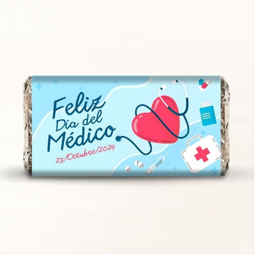 BARRAS DE CHOCOLATE PERSONALIZADAS DISEÑO #4776 DÍA DEL MÉDICO