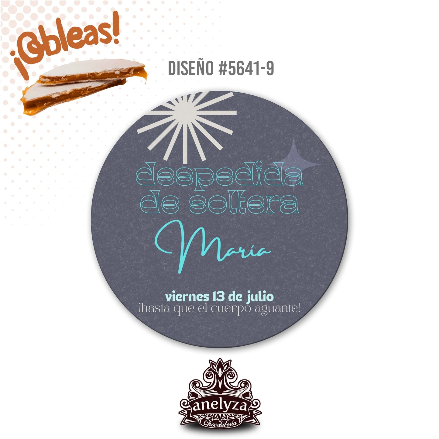 OBLEAS RELLENAS PERSONALIZADAS DISEÑO #5641-9 DESPEDIDA DE SOLTERA