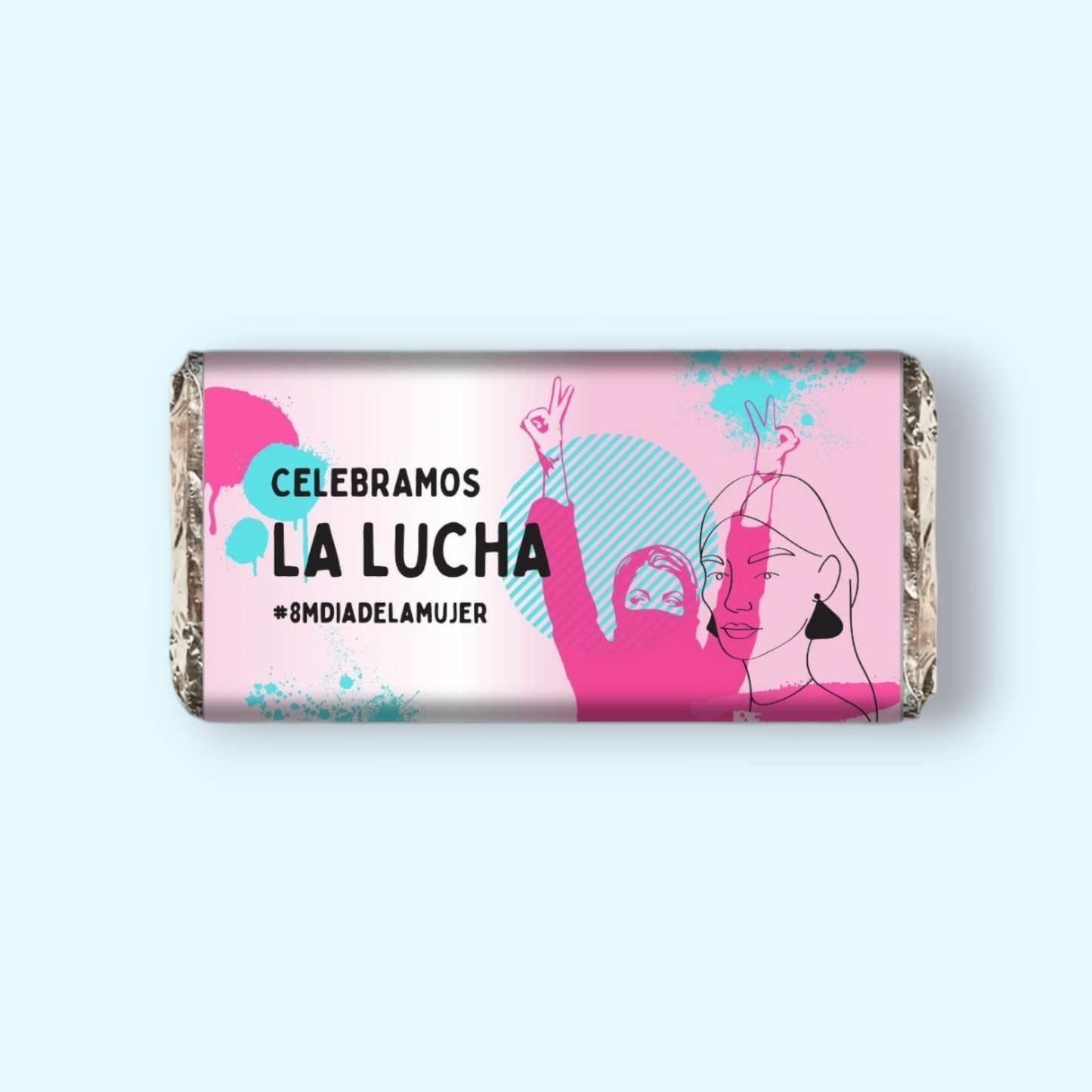 BARRAS DE CHOCOLATE PERSONALIZADAS DISEÑO #9117 DIA INTERNACIONAL DE LA MUJER