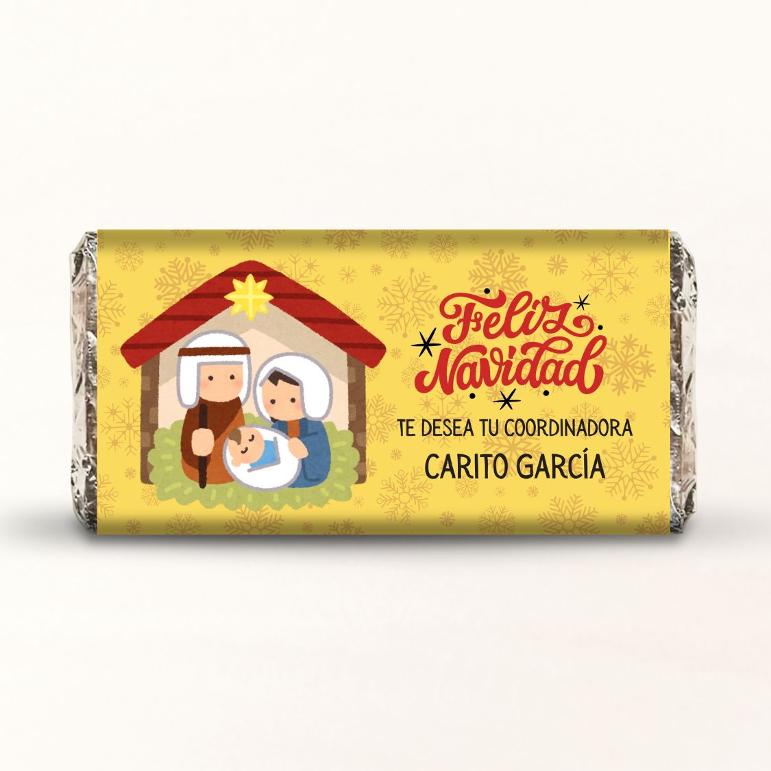 BARRAS DE CHOCOLATE PERSONALIZADAS DISEÑO #8403 NAVIDAD