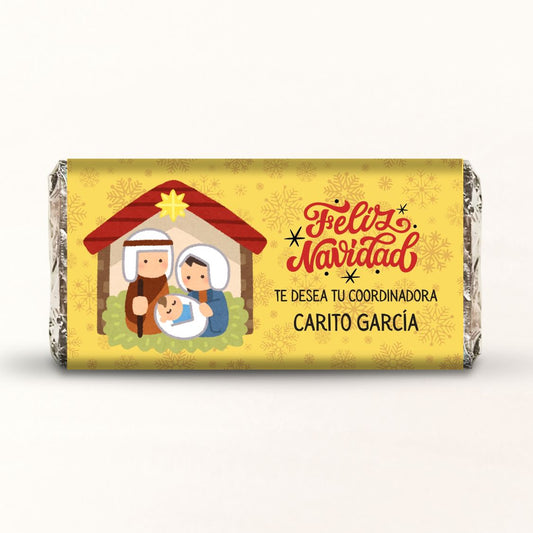 BARRAS DE CHOCOLATE PERSONALIZADAS DISEÑO #8403 NAVIDAD