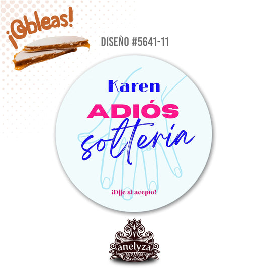 OBLEAS RELLENAS PERSONALIZADAS DISEÑO #5641-11 DESPEDIDA DE SOLTERA