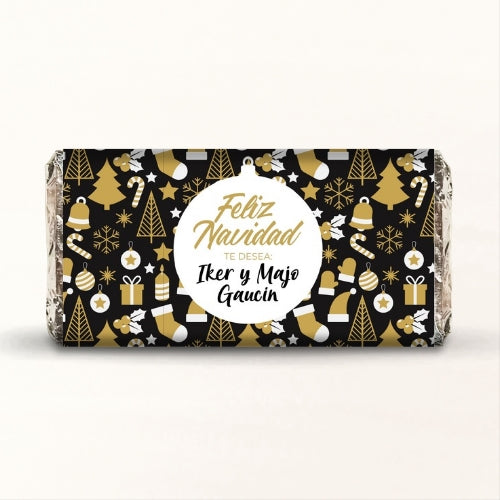 BARRAS DE CHOCOLATE PERSONALIZADAS DISEÑO #52708 NAVIDAD