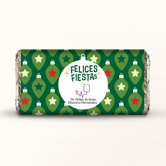 BARRAS DE CHOCOLATE PERSONALIZADAS DISEÑO #21776 NAVIDAD