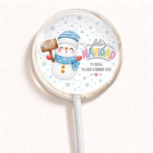 PALETAS DE CARAMELO PERSONALIZADAS DISEÑO #3609-7 NAVIDAD