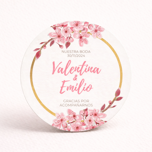 OBLEAS RELLENAS PERSONALIZADAS DISEÑO #14592 FLOR DE CEREZO BODAS