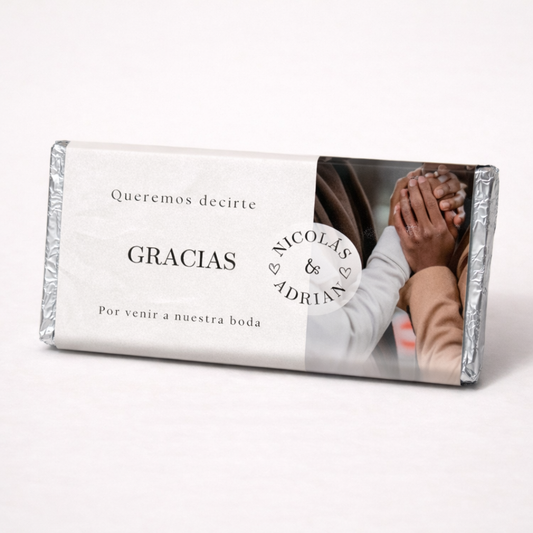 BARRAS DE CHOCOLATE PERSONALIZADAS DISEÑO #B55321 BODAS CON FOTO