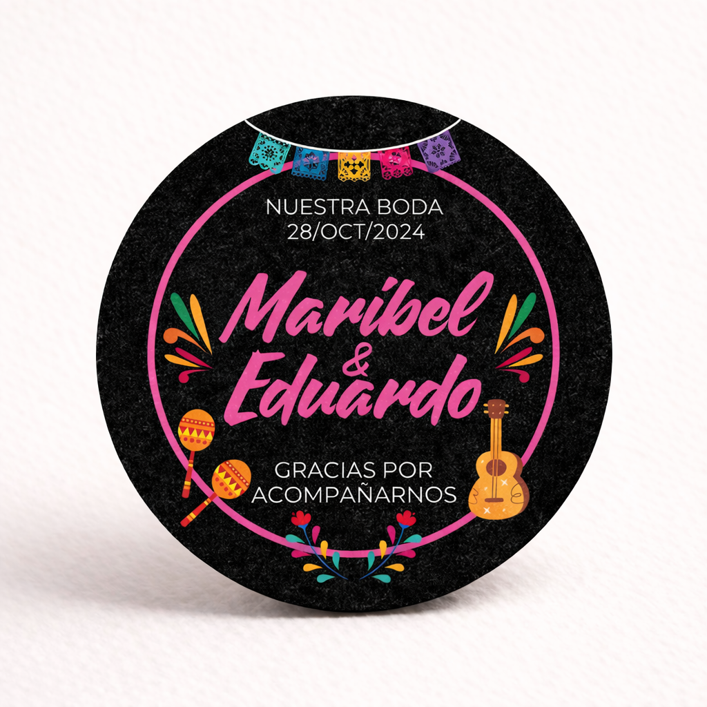 OBLEAS RELLENAS PERSONALIZADAS DISEÑO #7193 DISEÑO MEXICANO BODAS