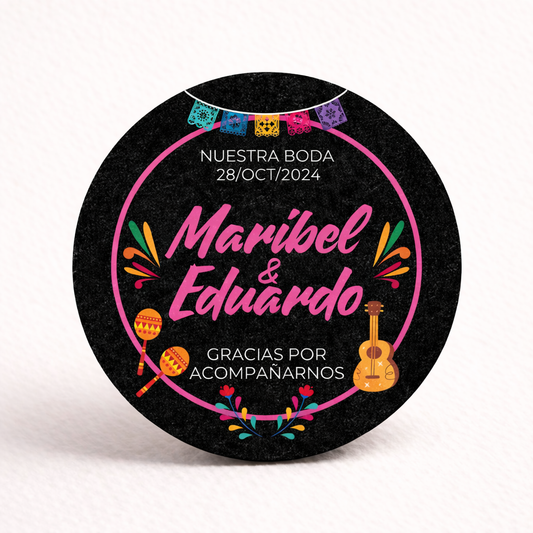 OBLEAS RELLENAS PERSONALIZADAS DISEÑO #7193 DISEÑO MEXICANO BODAS