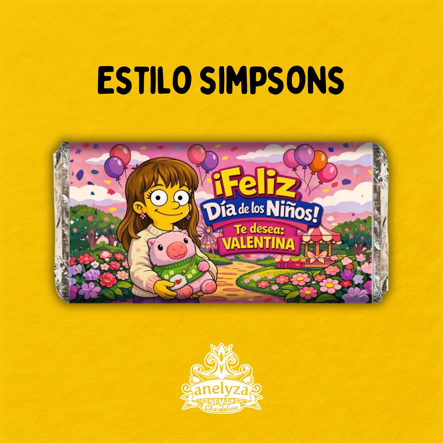 BARRAS DE CHOCOLATE PARA NIÑA PERSONALIZADAS CON TU IMAGEN EN CARICATURA / DISEÑO DIA DEL NIÑO