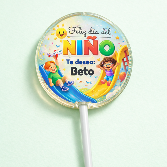 PALETAS DE CARAMELO PERSONALIZADAS DISEÑO #1249-11 DIA DEL NIÑO