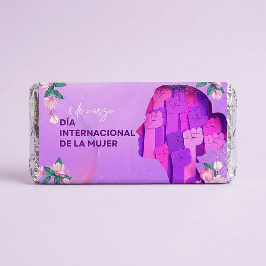 BARRAS DE CHOCOLATE PERSONALIZADAS DISEÑO #4490 DIA INTERNACIONAL DE LA MUJER PERFIL