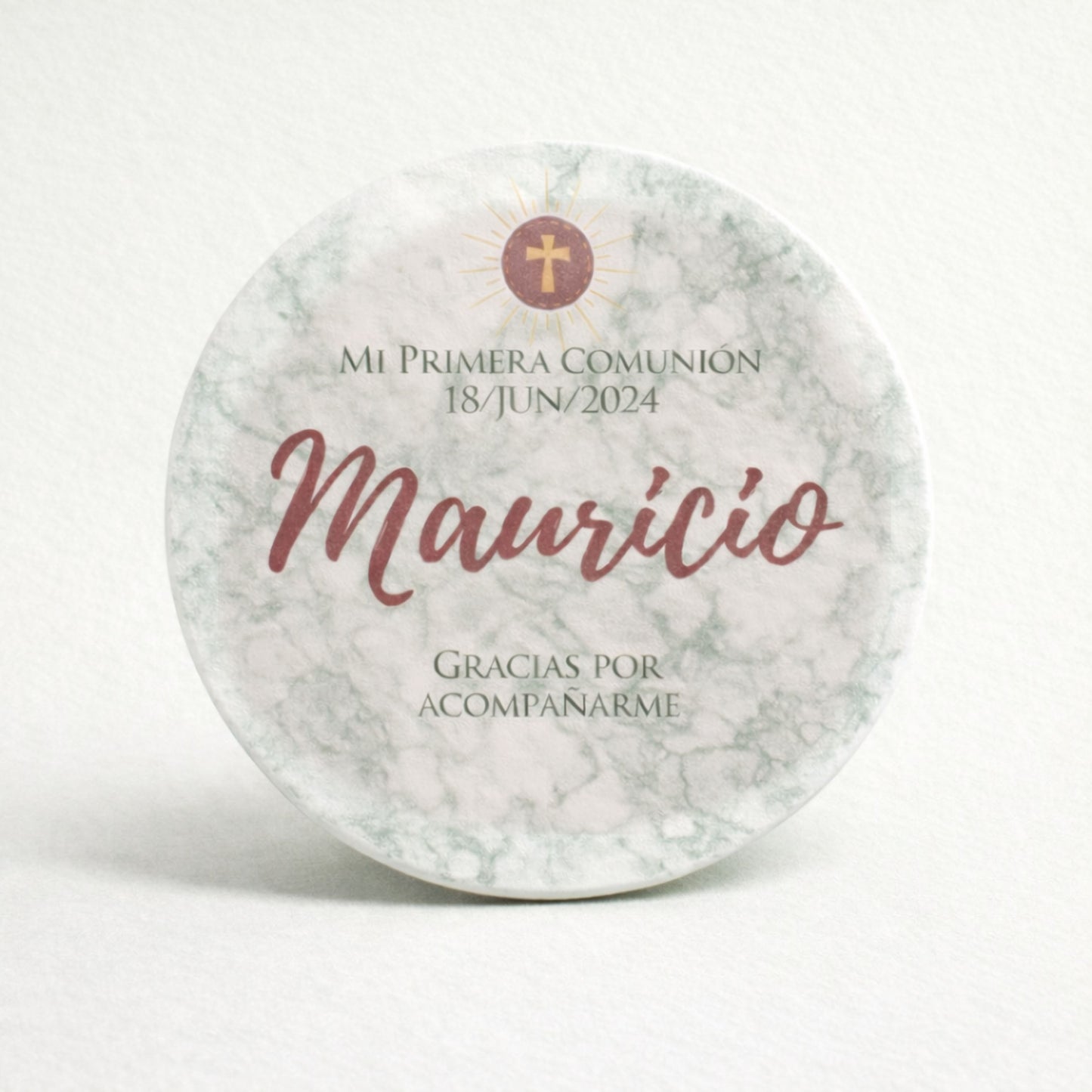 OBLEAS RELLENAS PERSONALIZADAS DISEÑO #46298 VERDE MARMOL PRIMERA COMUNIÓN