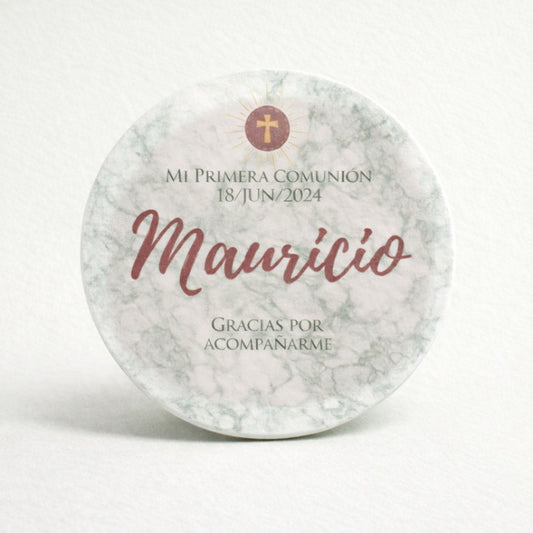 OBLEAS RELLENAS PERSONALIZADAS DISEÑO #46298 VERDE MARMOL PRIMERA COMUNIÓN