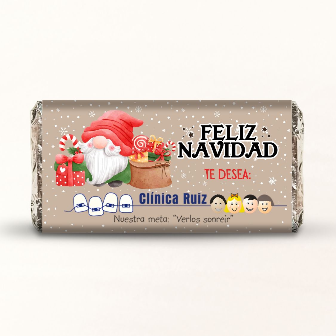 BARRAS DE CHOCOLATE PERSONALIZADAS DISEÑO #8413 NAVIDAD