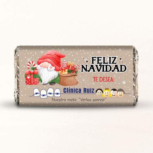 BARRAS DE CHOCOLATE PERSONALIZADAS DISEÑO #8413 NAVIDAD