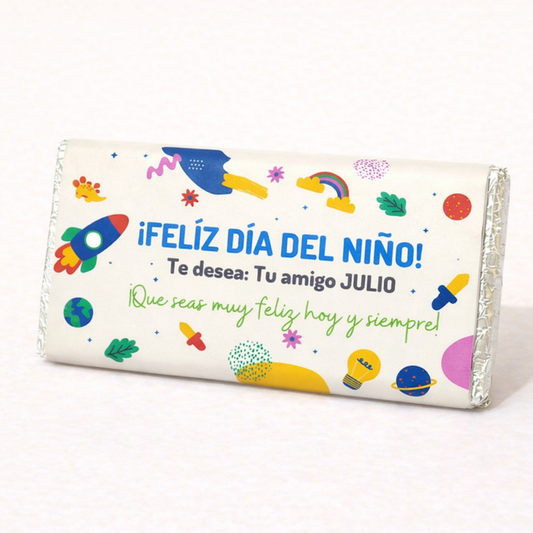 BARRAS DE CHOCOLATE PERSONALIZADAS DISEÑO #90851 DIA DEL NIÑO