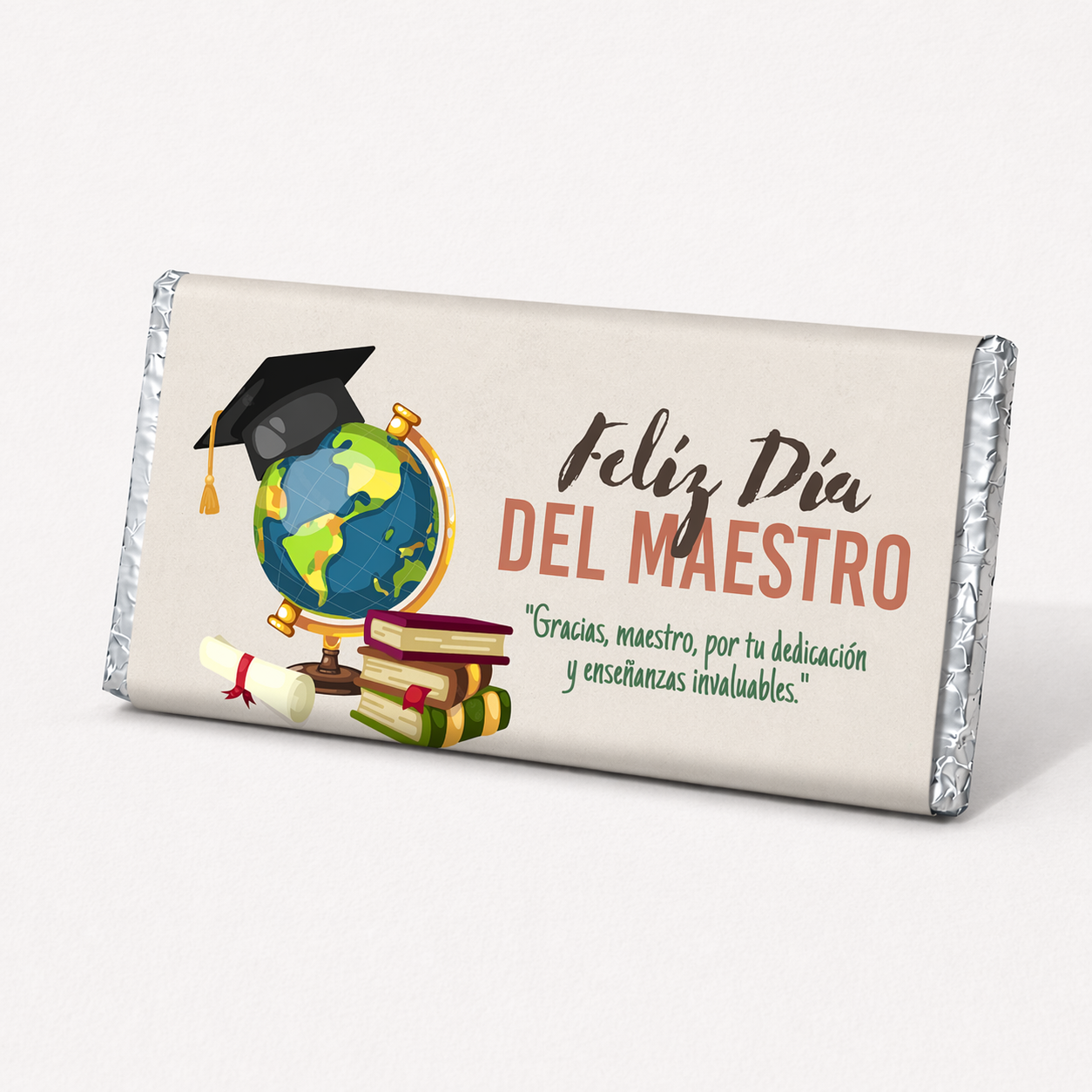 BARRAS DE CHOCOLATE PERSONALIZADAS DISEÑ0 #22132 DÍA DEL MAESTRO