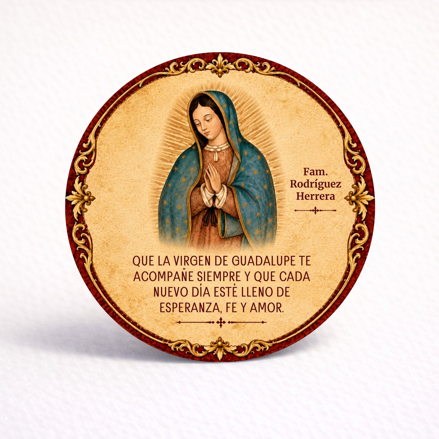 OBLEAS RELLENAS PERSONALIZADAS DISEÑO RELIGIOSO #8290-6 VIRGEN DE GUADALUPE