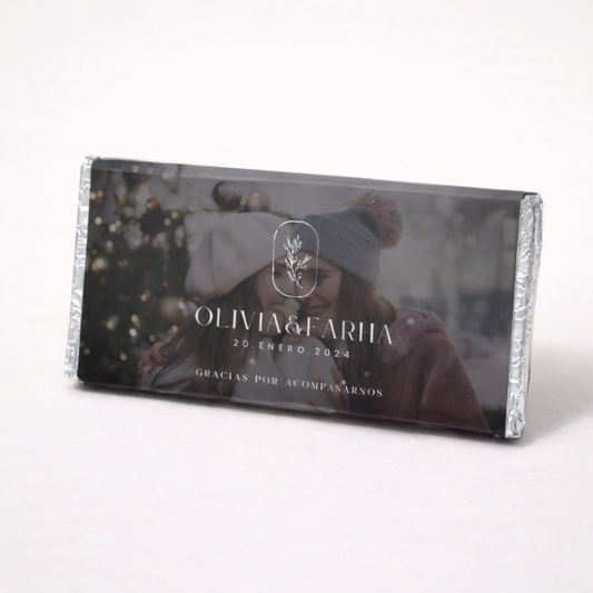 BARRAS DE CHOCOLATE PERSONALIZADAS DISEÑO #B66497 BODAS CON FOTO